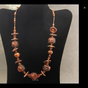 Tribal Raku & Copper necklace. OOAK
